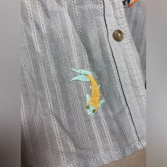 Anthropologie Maeve light blue Embroidered Dress Shirt S - Picture 5 of 12